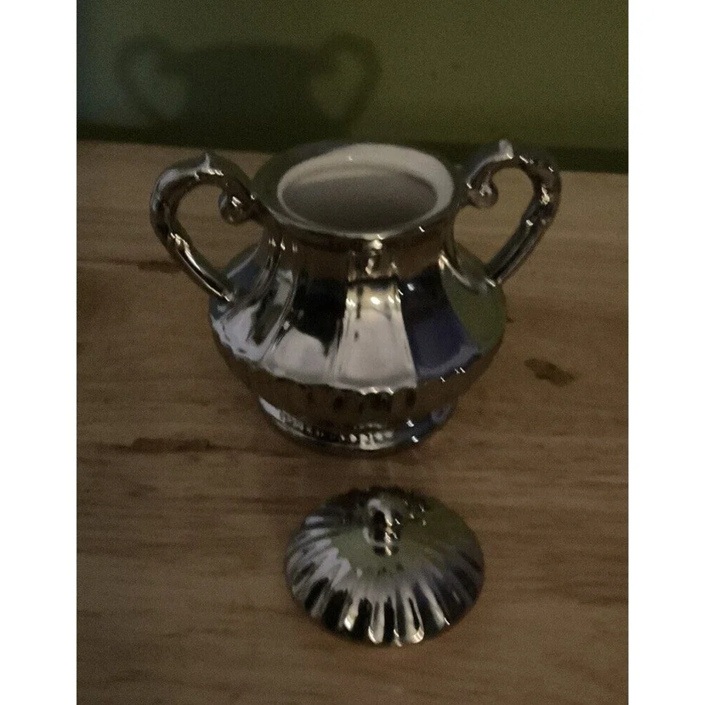 Silverado Lusterware Godinger Silver Plated Cream And Suger Bowls With‎ Platter